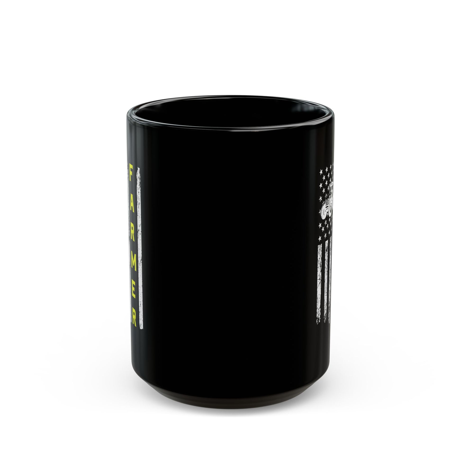 Patriotic Famer Coffee Mug, Farmer USA Flag Patriotic Farm Tractors Farming, Black Coffee Cup Gift for Farmers, Patriotic Ceramic Tea Mug, Farmhouse - Victory Thru Vision 