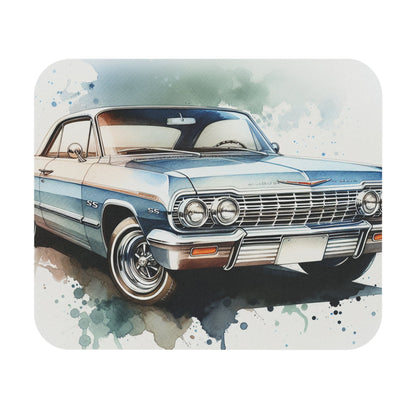 1964 Chevy Impala SS Art Mouse Pad - Retro Desk Accessory for Classic Car Enthusiasts - Victory Thru Vision
