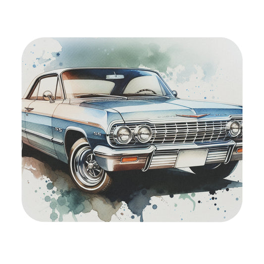 1964 Chevy Impala SS Art Mouse Pad - Retro Desk Accessory for Classic Car Enthusiasts - Victory Thru Vision