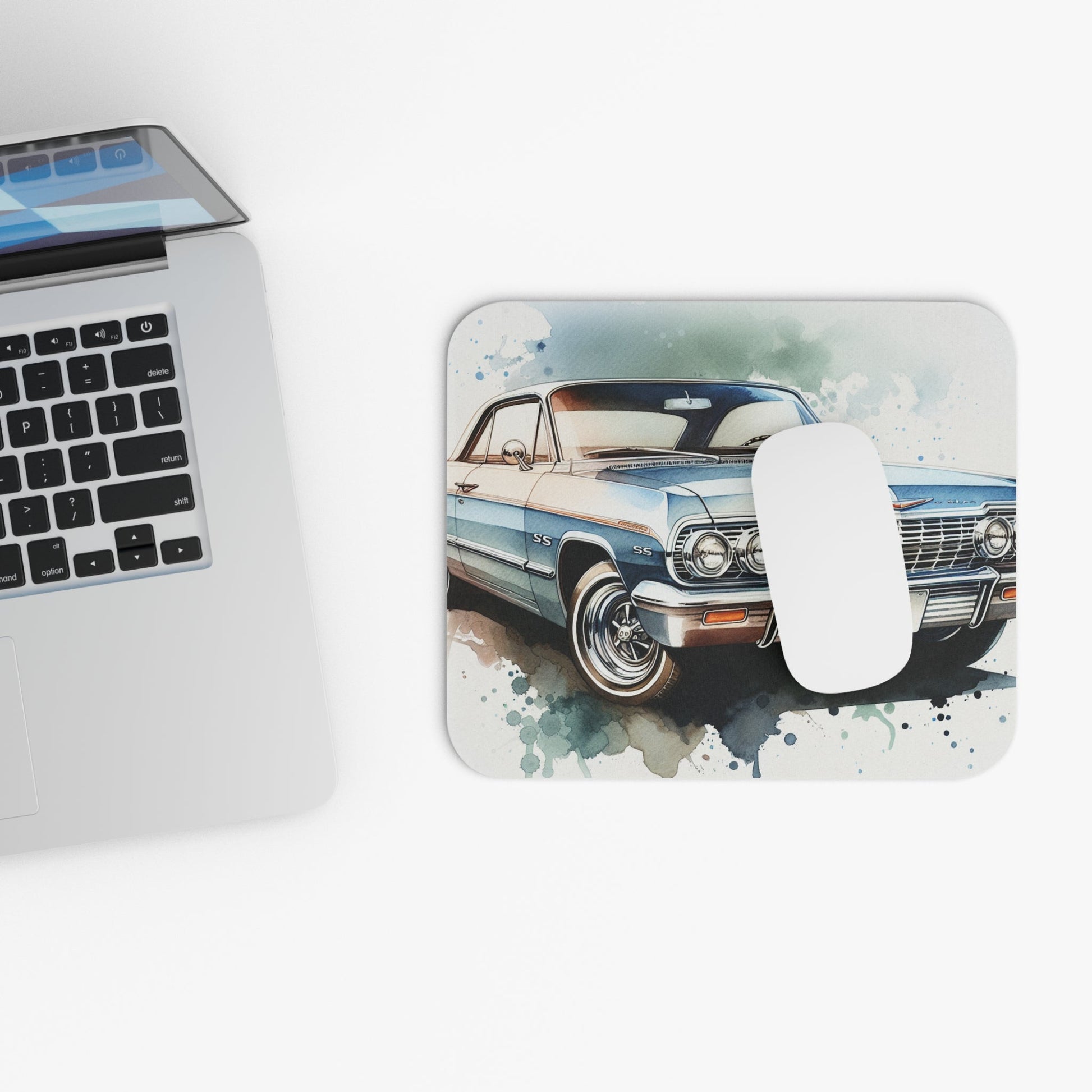 1964 Chevy Impala SS Art Mouse Pad - Retro Desk Accessory for Classic Car Enthusiasts - Victory Thru Vision