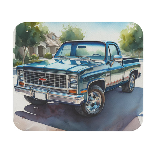 1981 Chevy C10 Truck Mouse Pad - Rustic Home Office Decor, Gift for Him, Automotive Enthusiasts, Retro Desk Accessory - Victory Thru Vision 