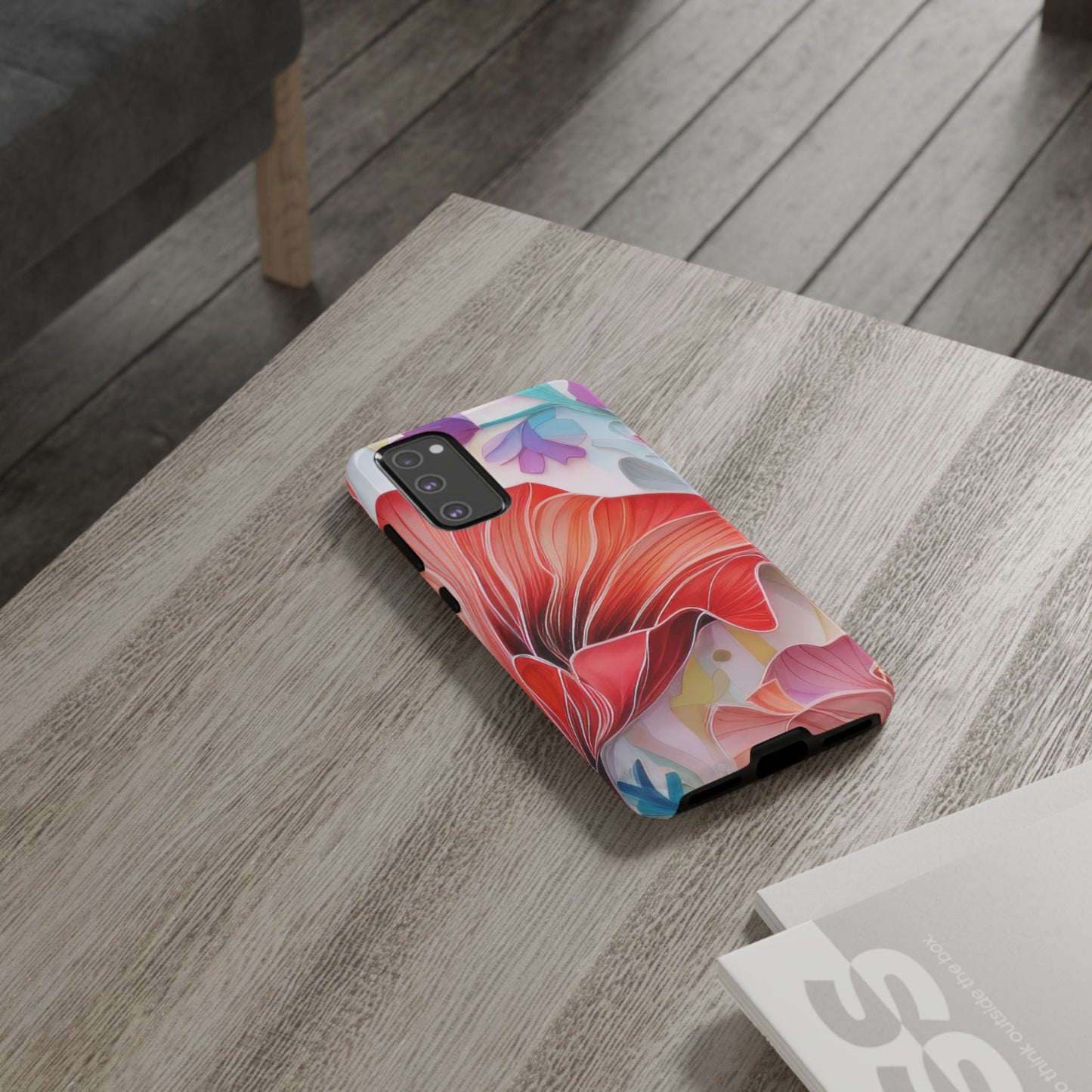Purple Lily Tough Phone Case – Durable Floral Protective Cover for iPhone & Android