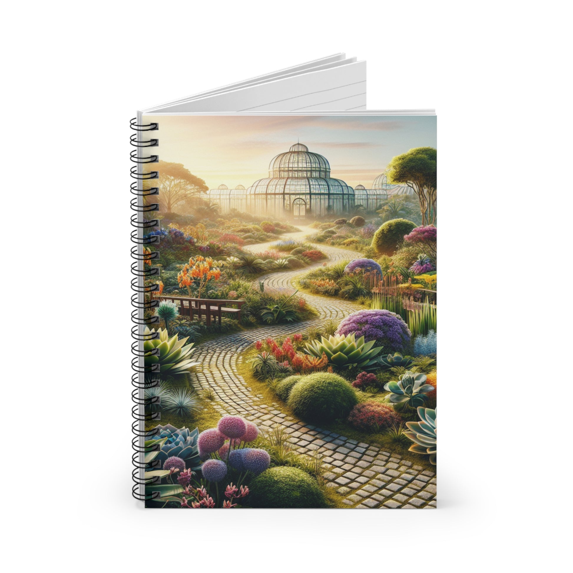 Botanical Garden Spiral Notebook - Ruled Line, Floral Journal, Nature Notebook, Flower Diary, Garden Planner - Victory Thru Vision 
