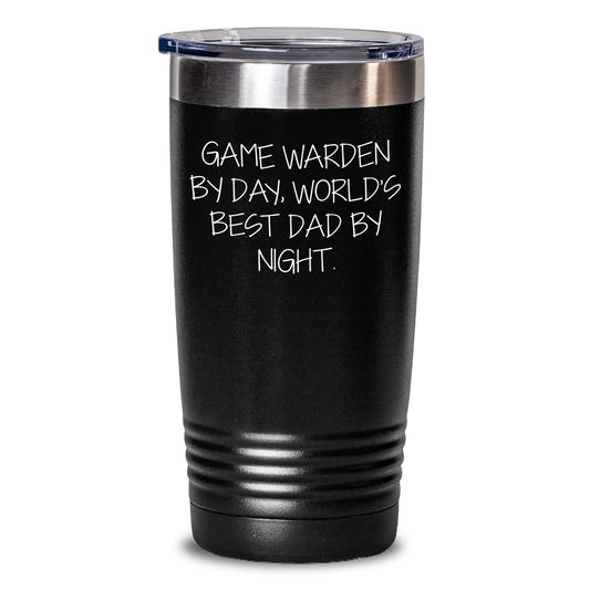 Game Warden Humor Gifts from Men to Game Wardens, Funny Tumbler for Mother's Day, Gifts for Game Warders, Dad's Best Dad By Night - Main