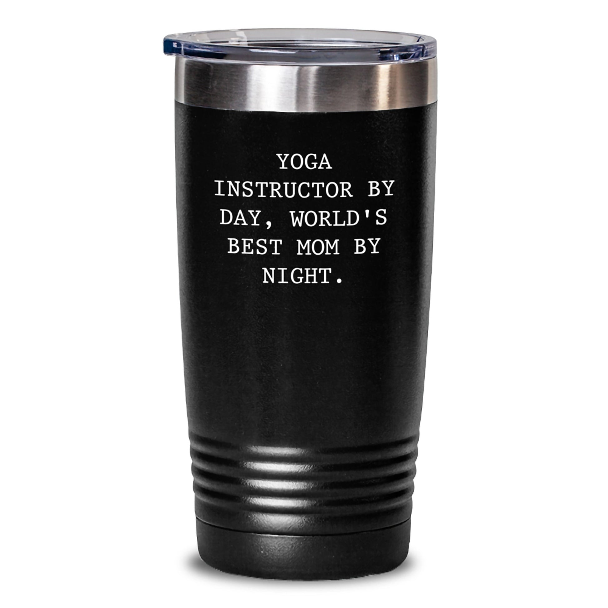 Funny Yoga Instructor Gifts from Mom, Unique Christmas Unique Gifts for Yoga Instructor by Day, World's Best Mom by Night Tumbler, Funny Inspirational Quote - Main