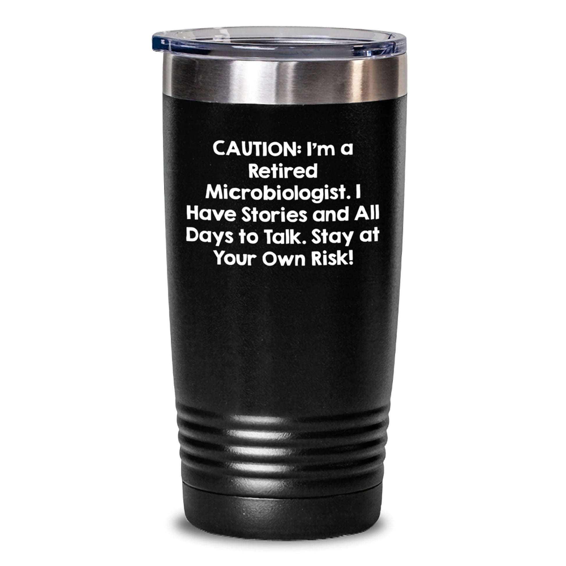 Funny Gifts from Microbiologists to Friends and Family, Unique Christmas Unique Tumblers for Men and Women, Retired Microbiologist Story Teller Tumbler - Main