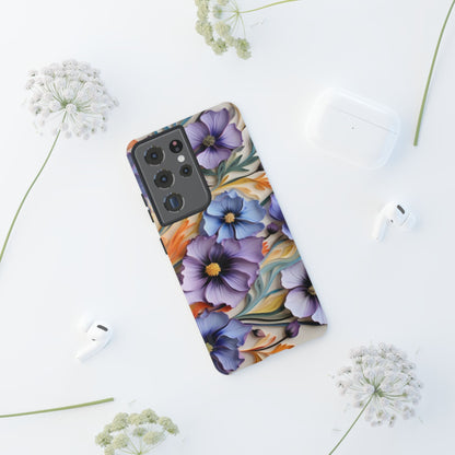 Tough Cases, Cosmos Flower Phone Cover, Floral Phone Case, Protective Phone Shell, Botanical Phone Skin, Flower Pattern