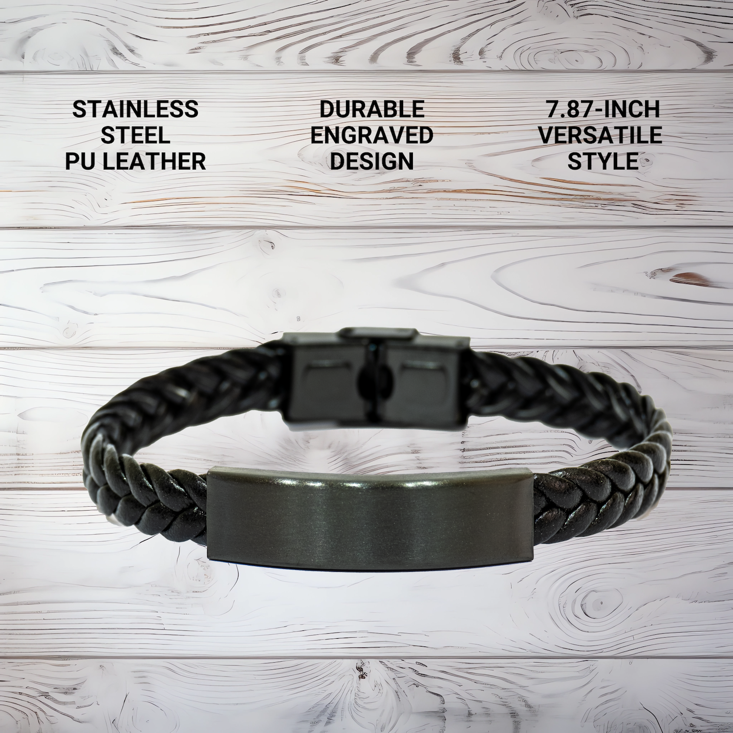 'Border Collie Lover And Proud Of It!' Unique Gifts for Border Collie Dog Lovers - Interlaced Leather Bracelet for Men - Father's Day Unique Gifts from Family - Image 3