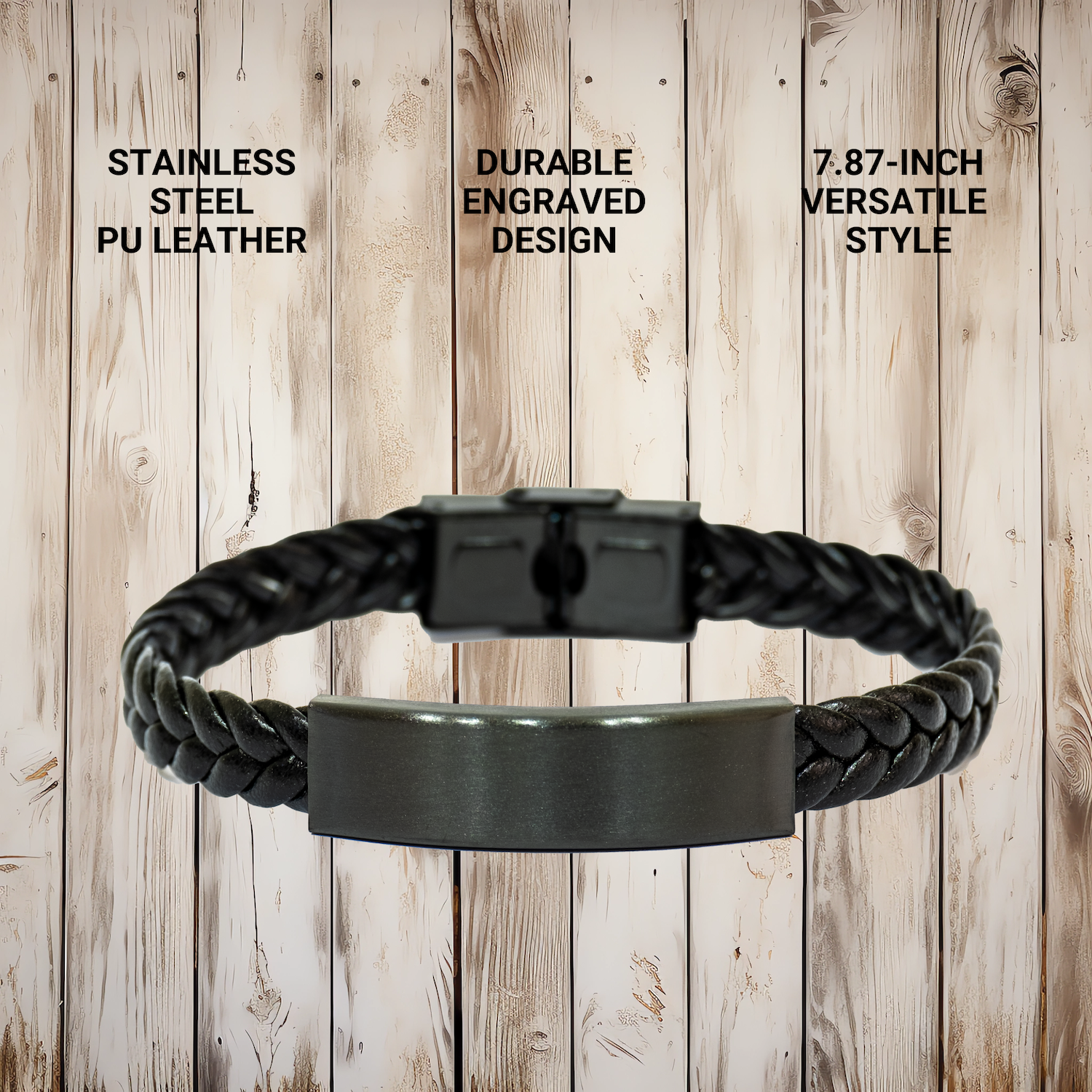 'Border Collie Lover And Proud Of It!' Unique Gifts for Border Collie Dog Lovers - Interlaced Leather Bracelet for Men - Father's Day Unique Gifts from Family - Image 4
