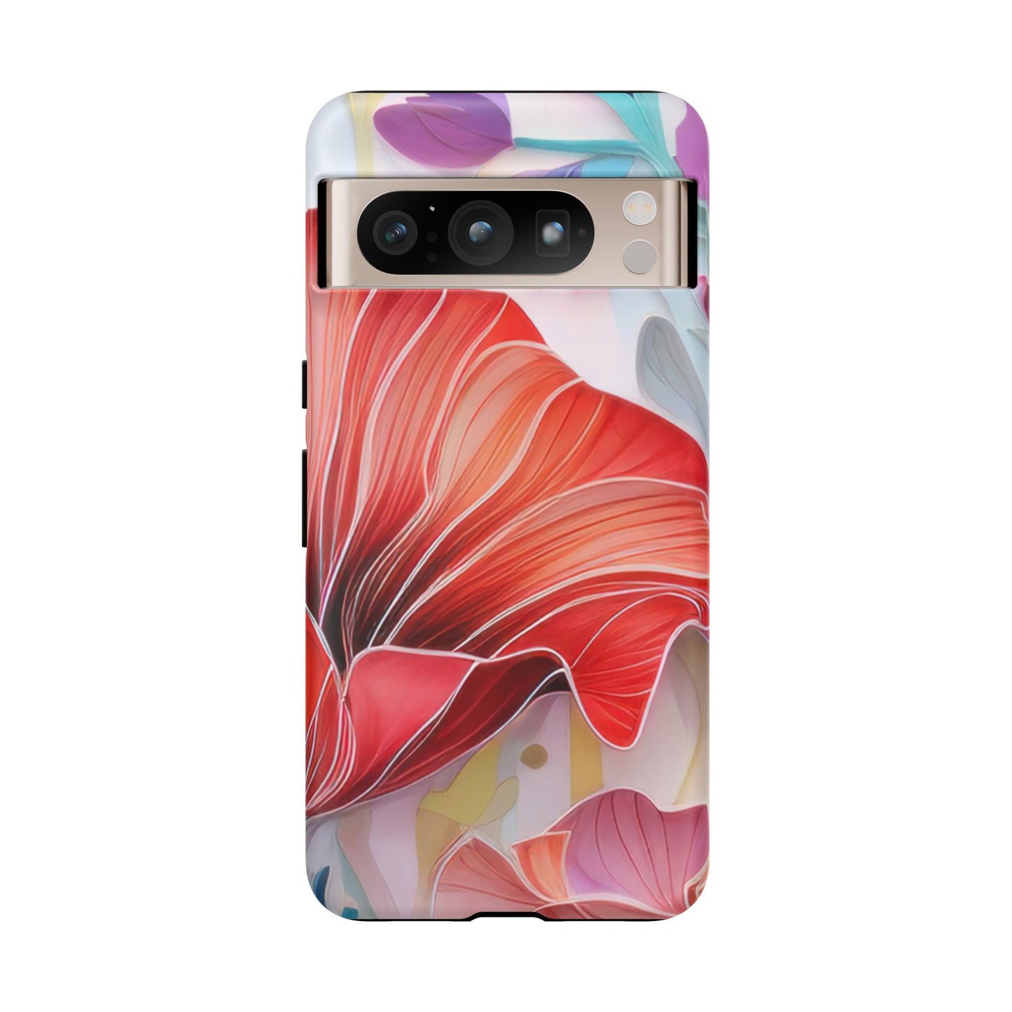Purple Lily Tough Phone Case – Durable Floral Protective Cover for iPhone & Android