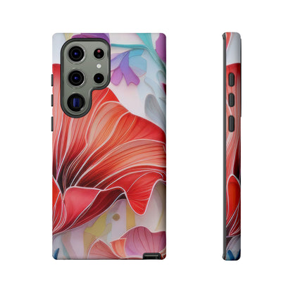 Purple Lily Tough Phone Case – Durable Floral Protective Cover for iPhone & Android