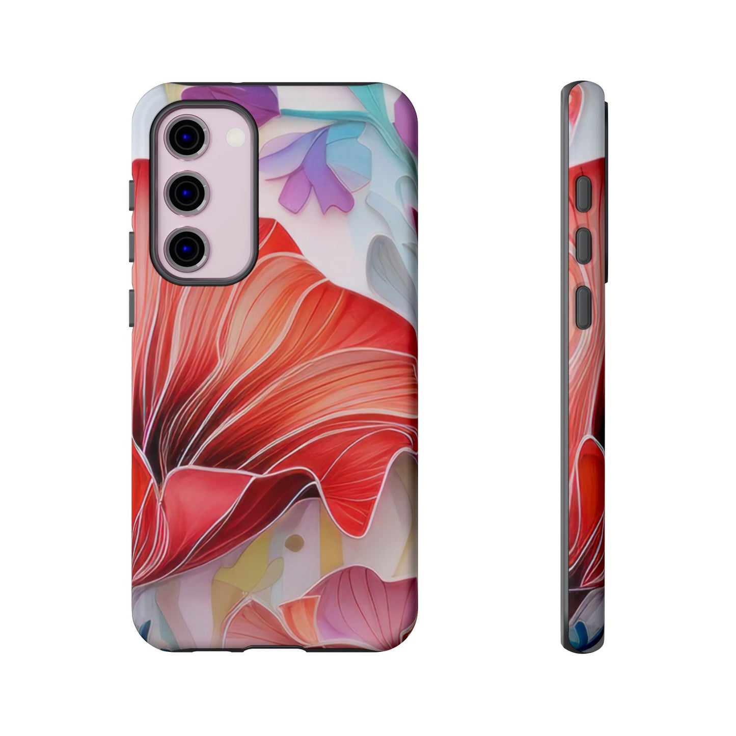 Purple Lily Tough Phone Case – Durable Floral Protective Cover for iPhone & Android
