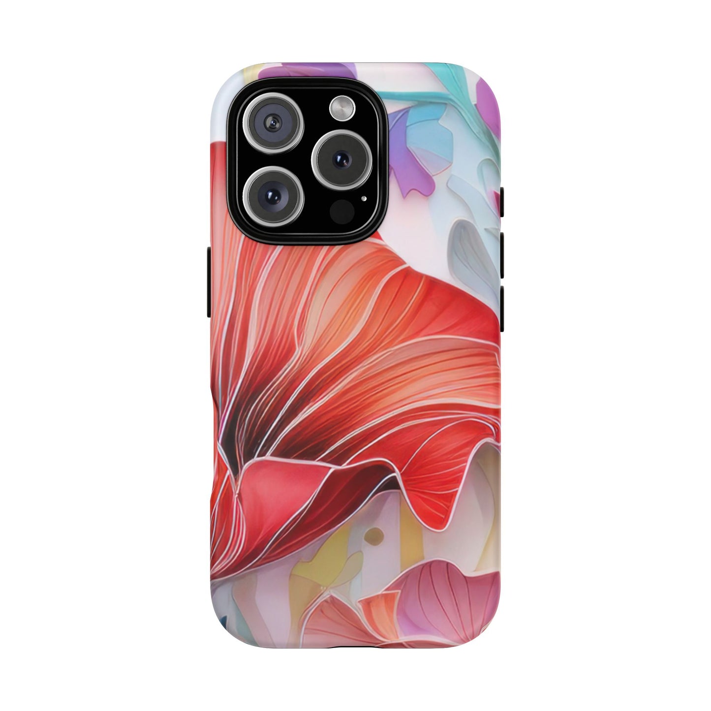 Purple Lily Tough Phone Case – Durable Floral Protective Cover for iPhone & Android