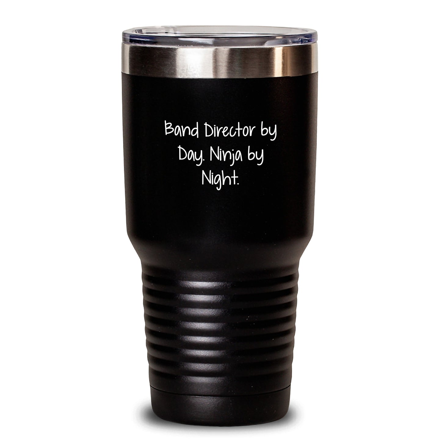 Funny Band Director Gifts, Band Director Tumbler, 'Band Director By Day. Ninja By Night.', Christmas Unique Gifts for Men, Women, Friends, Family - 20oz or 30oz Black Stainless Steel Tumbler - Main