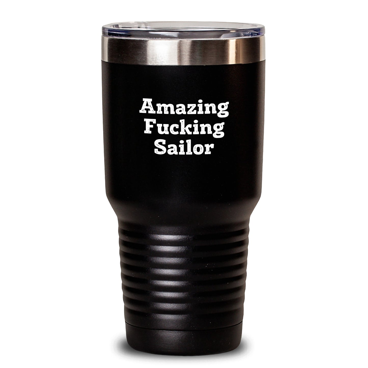 Funny Sailor Gifts for Christmas, Unique Black Tumbler with Amazing F--king Sailor Quote, Gifts from Friends for Men Sailor - Main