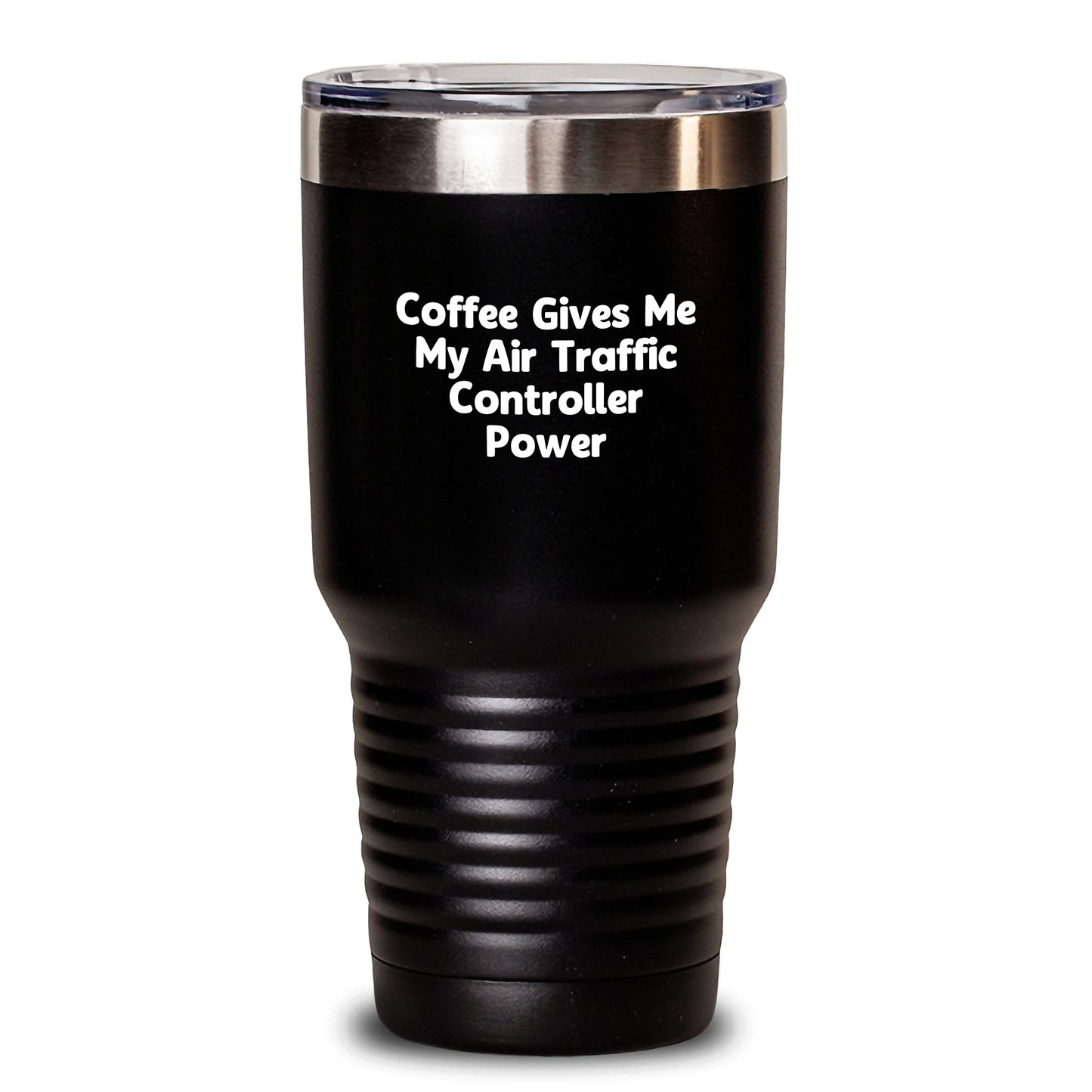 Funny Air Traffic Controller Gifts from Friends and Family - Christmas Unique Tumbler Ideas for Him or Her - 'Coffee Gives Me My Air Traffic Controller Power' Quote - Main