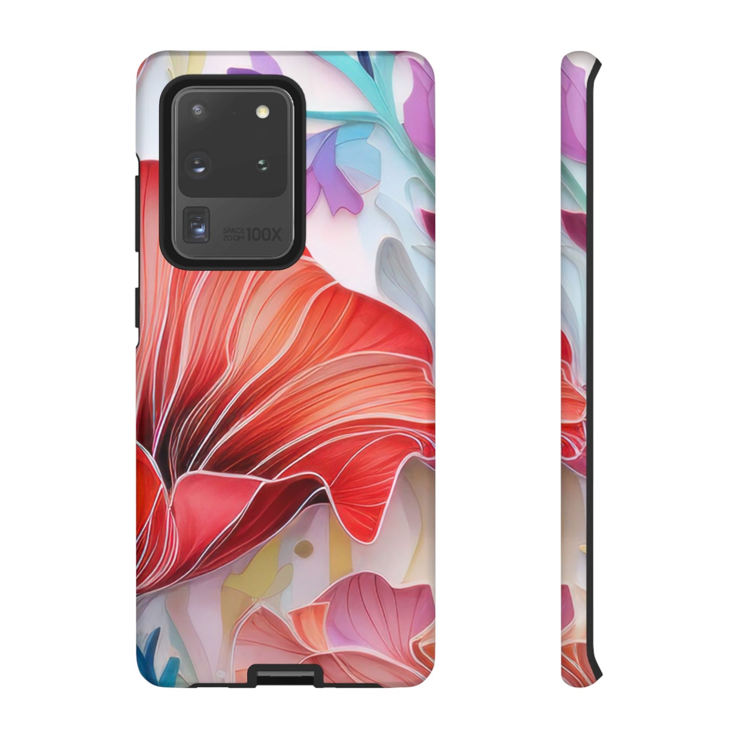 Purple Lily Tough Phone Case – Durable Floral Protective Cover for iPhone & Android
