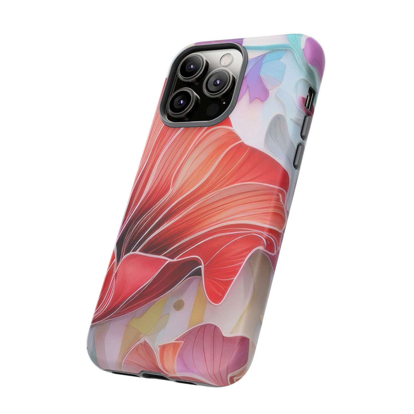 Purple Lily Tough Phone Case – Durable Floral Protective Cover for iPhone & Android