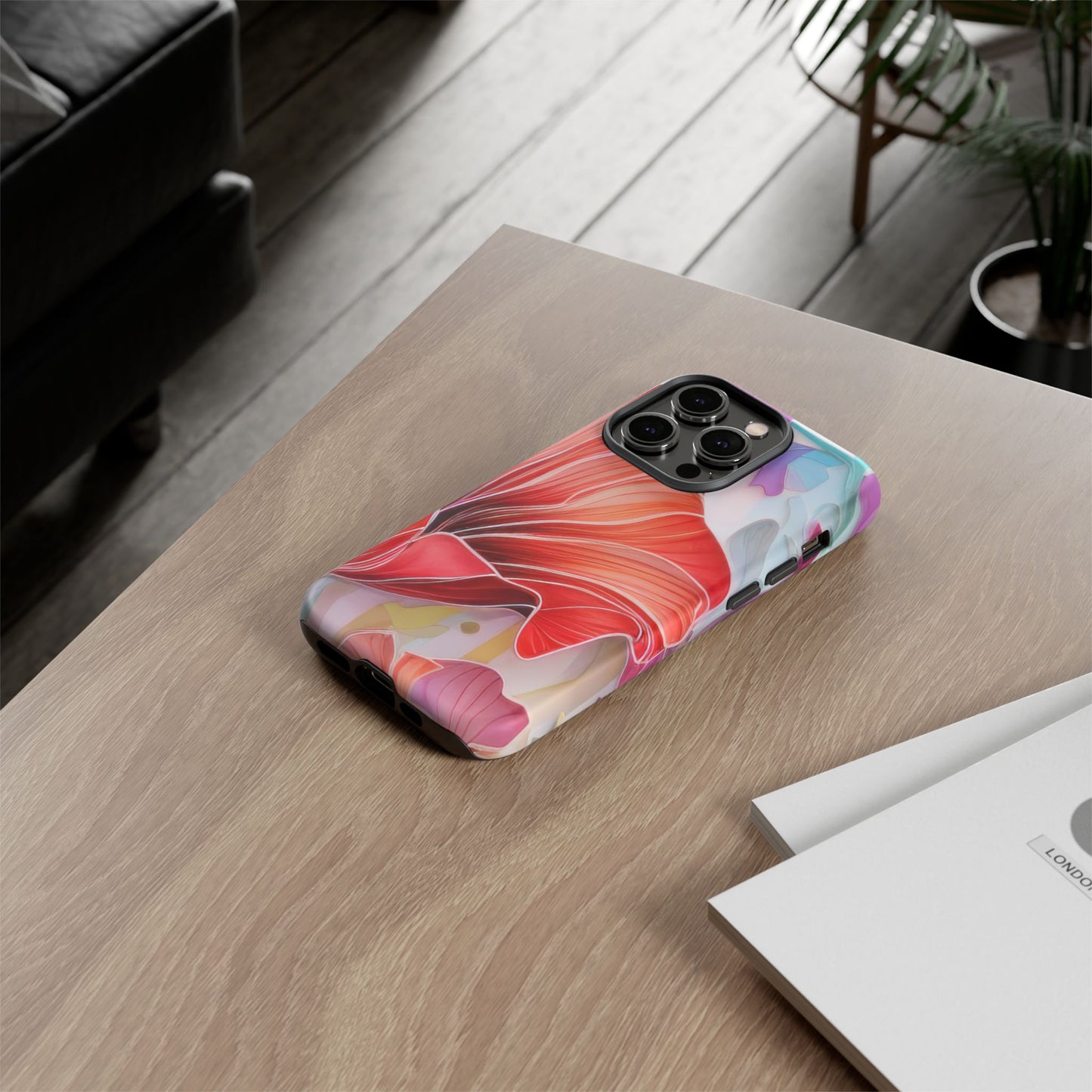 Purple Lily Tough Phone Case – Durable Floral Protective Cover for iPhone & Android
