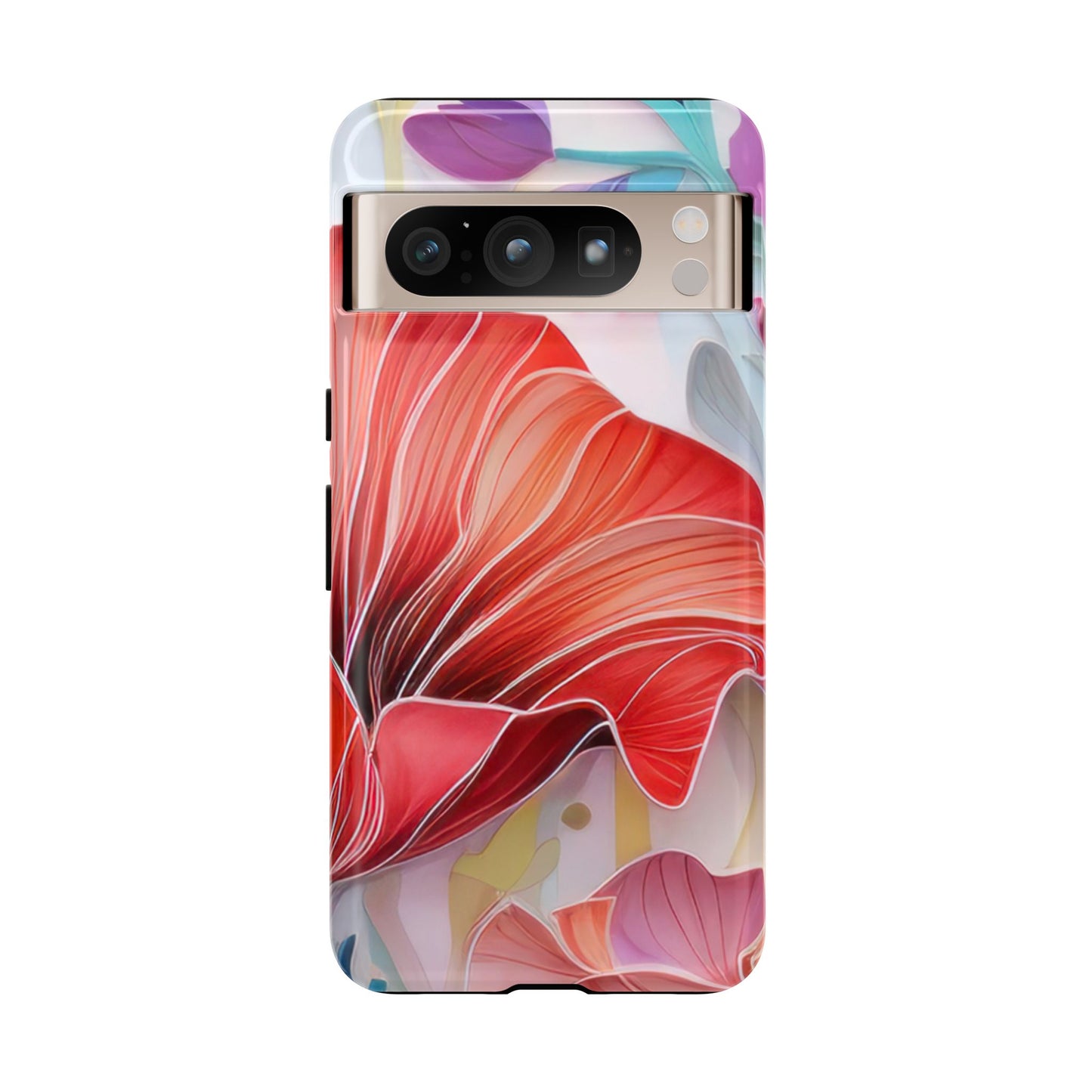 Purple Lily Tough Phone Case – Durable Floral Protective Cover for iPhone & Android