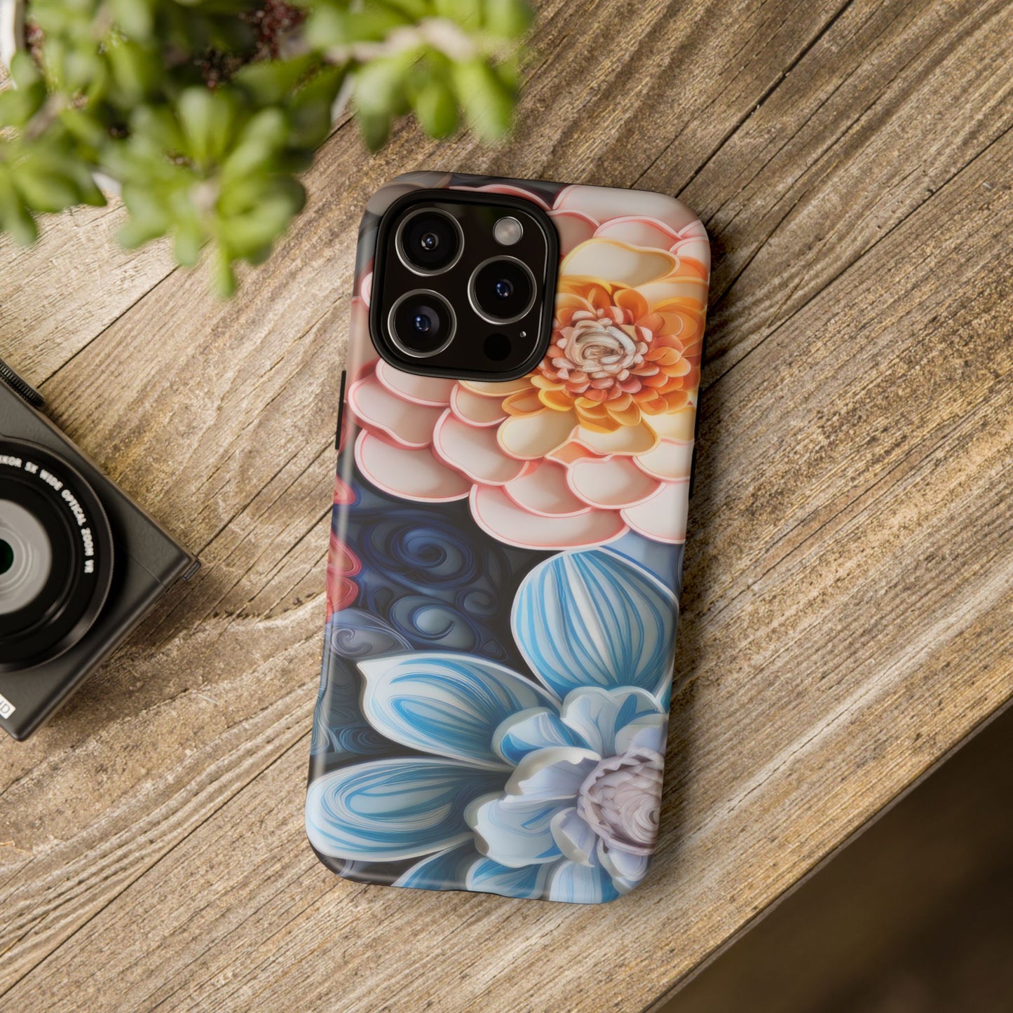 Succulent Phone Case, Echeveria Plant Design - Tough Case, Protective Cover, Cactus Lover Gift, Botanical Phone Accessory