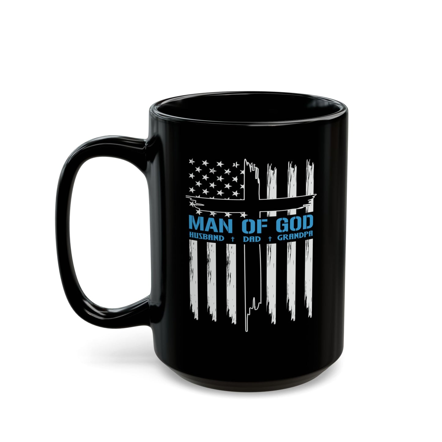 Patriotic Christian Coffee Mug, Patriotic American Flag Man Of God Coffee Cup, Religious Gift, Christian Tea Mug, Veteran Military Patriotic Gift, - Victory Thru Vision 
