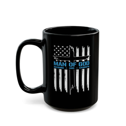Patriotic Christian Coffee Mug, Patriotic American Flag Man Of God Coffee Cup, Religious Gift, Christian Tea Mug, Veteran Military Patriotic Gift, - Victory Thru Vision 