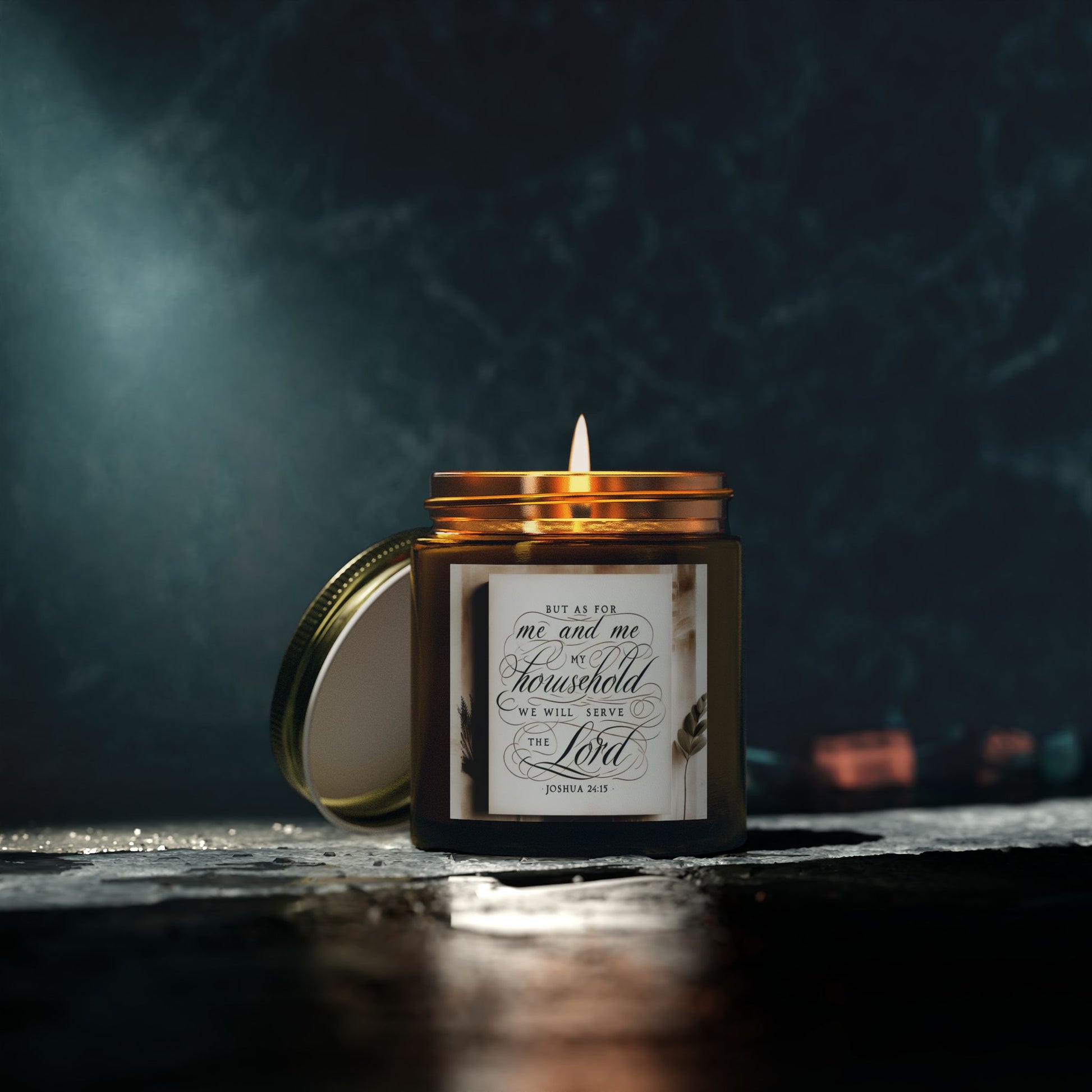 But As For Me and My House We Will Serve The Lord Scented Candles, Inspirational Quote Candle, Christian Home Decor, Religious Gift, John 24:15 Bible Verse Candle, Religious Candle - Victory Thru Vision 