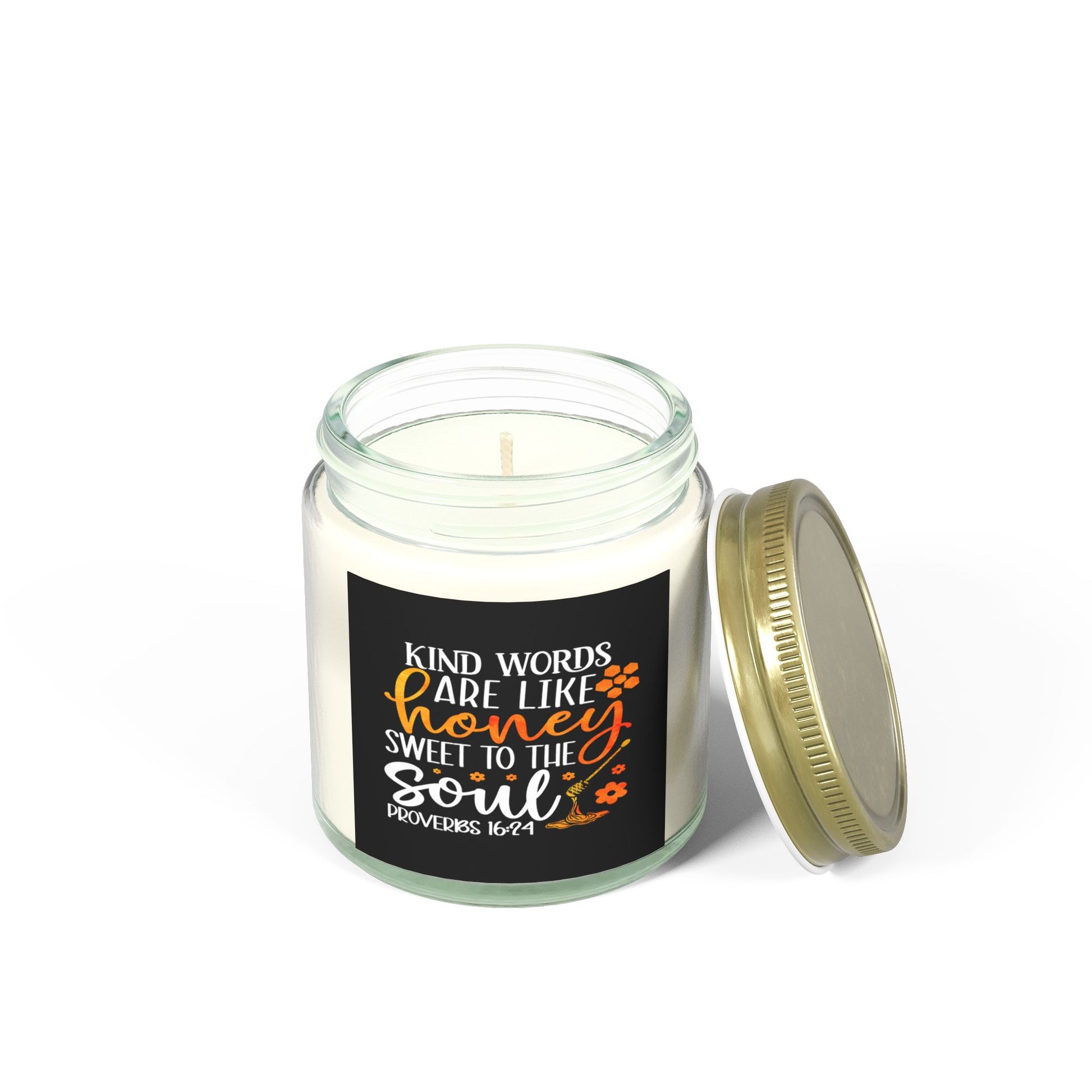 Kind Words Are Like Honey Sweet To The Soul Proverbs 24:15, Bible Verse,Scented Candle - Victory Thru Vision 