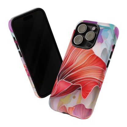 Purple Lily Tough Phone Case – Durable Floral Protective Cover for iPhone & Android