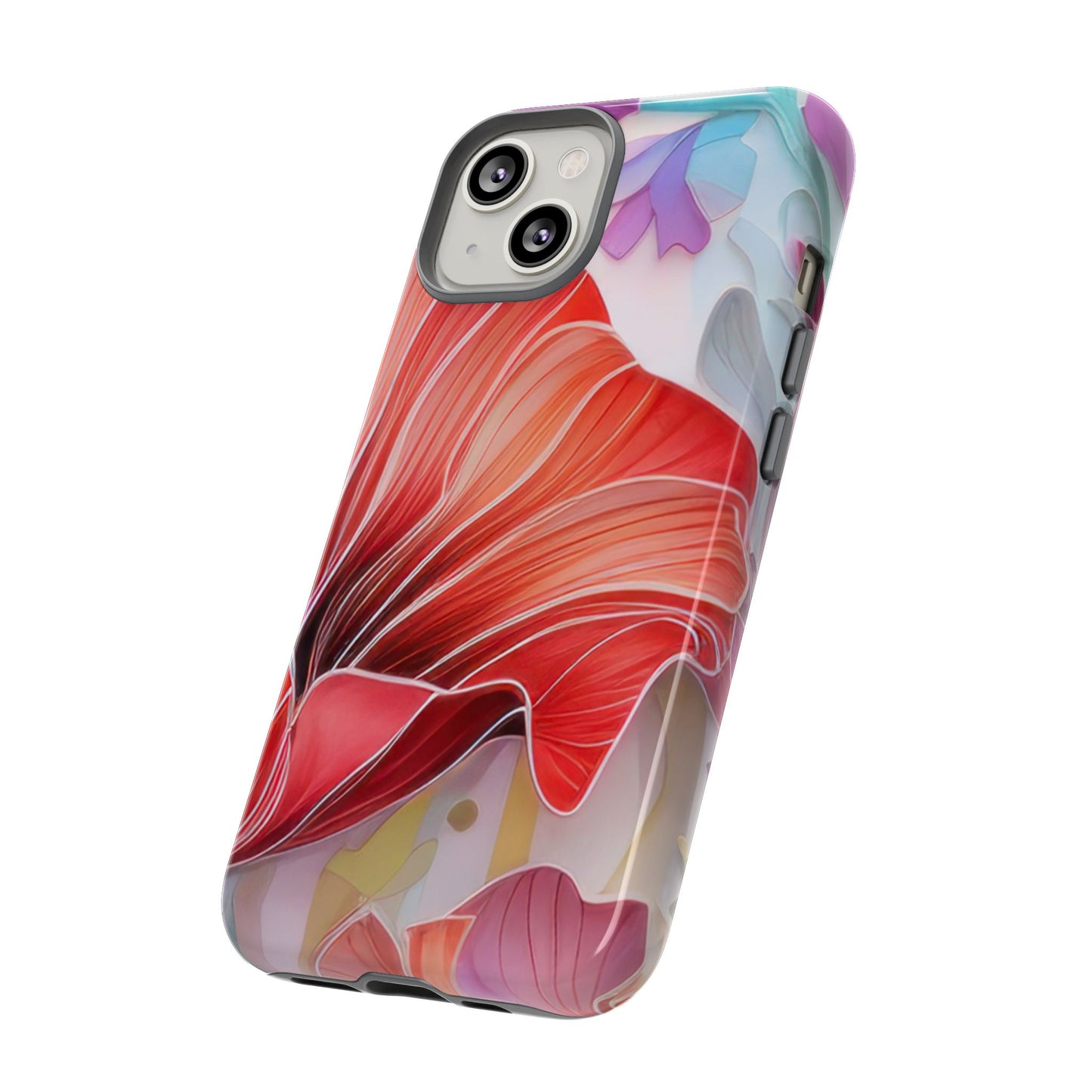 Purple Lily Tough Phone Case – Durable Floral Protective Cover for iPhone & Android