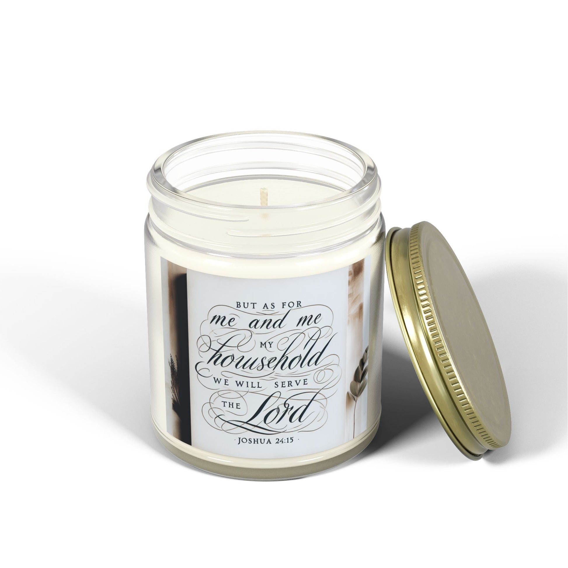 But As For Me and My House We Will Serve The Lord Scented Candles, Inspirational Quote Candle, Christian Home Decor, Religious Gift, John 24:15 Bible Verse Candle, Religious Candle - Victory Thru Vision 