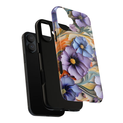 Tough Cases, Cosmos Flower Phone Cover, Floral Phone Case, Protective Phone Shell, Botanical Phone Skin, Flower Pattern