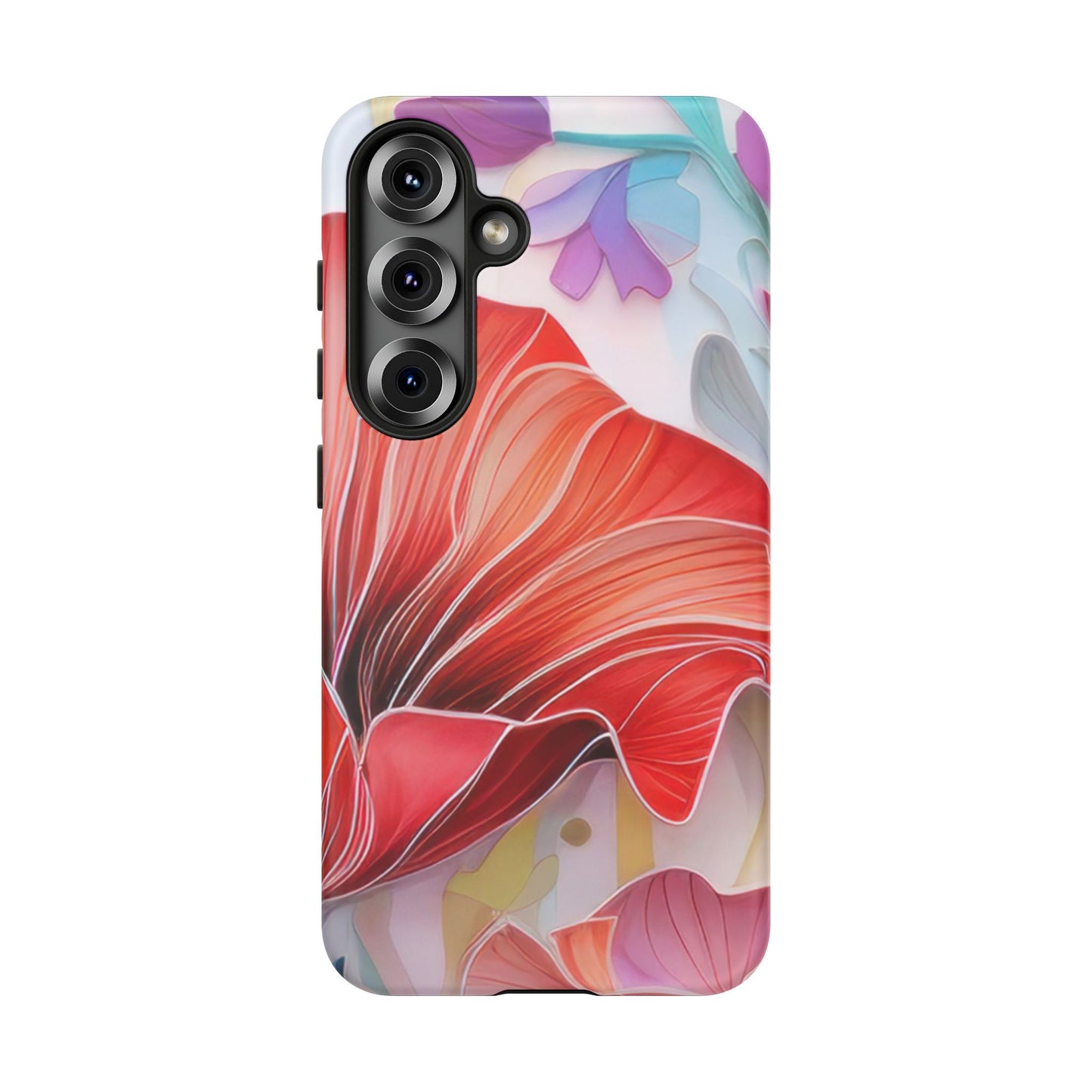 Purple Lily Tough Phone Case – Durable Floral Protective Cover for iPhone & Android