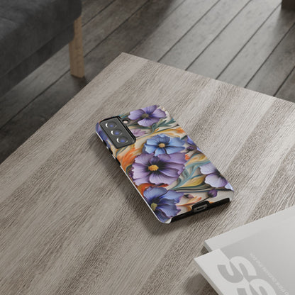 Tough Cases, Cosmos Flower Phone Cover, Floral Phone Case, Protective Phone Shell, Botanical Phone Skin, Flower Pattern