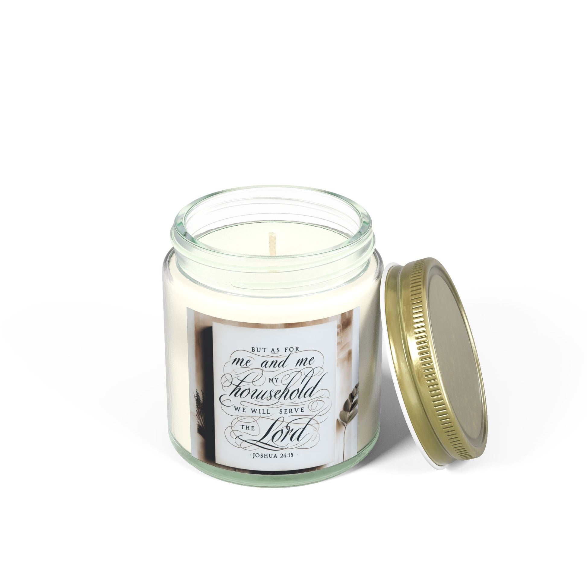 But As For Me and My House We Will Serve The Lord Scented Candles, Inspirational Quote Candle, Christian Home Decor, Religious Gift, John 24:15 Bible Verse Candle, Religious Candle - Victory Thru Vision 