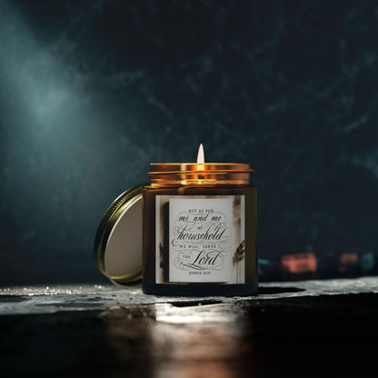 But As For Me and My House We Will Serve The Lord Scented Candles, Inspirational Quote Candle, Christian Home Decor, Religious Gift, John 24:15 Bible Verse Candle, Religious Candle - Victory Thru Vision 