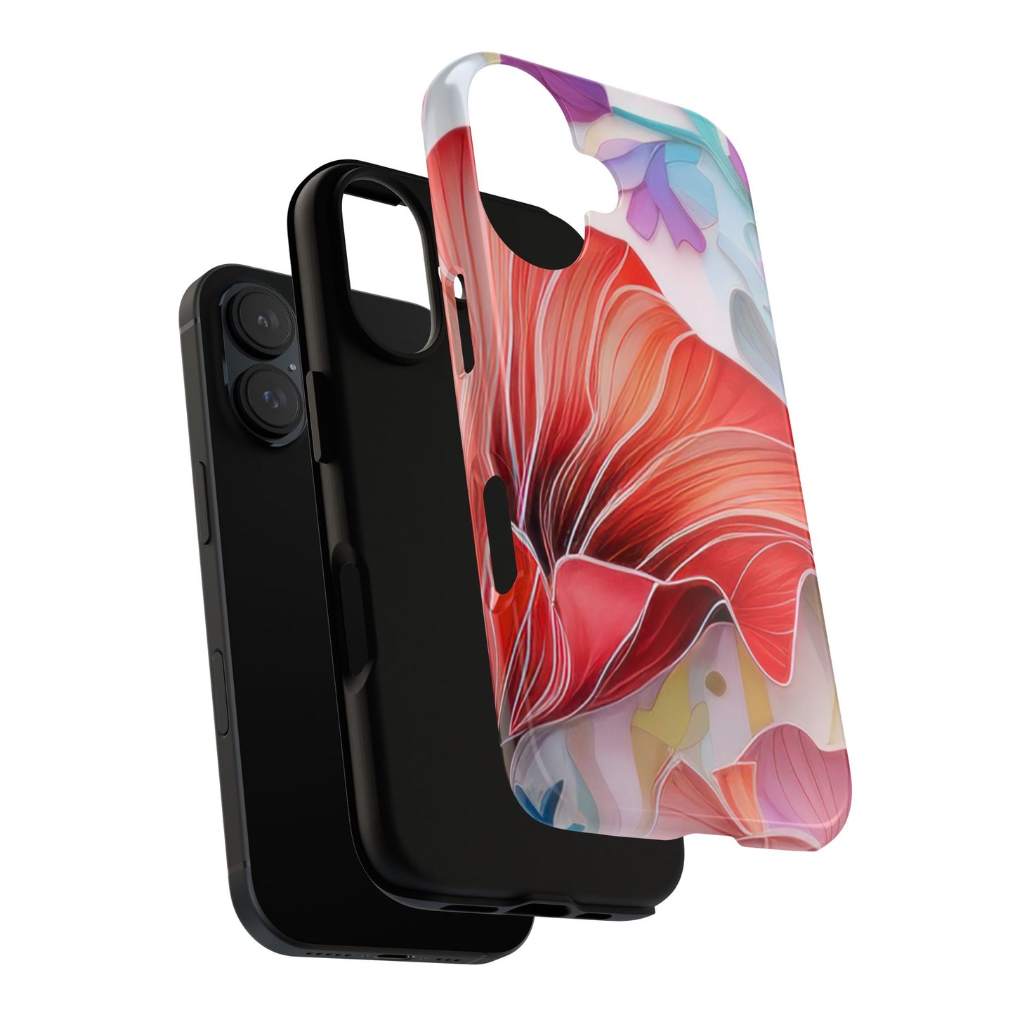 Purple Lily Tough Phone Case – Durable Floral Protective Cover for iPhone & Android