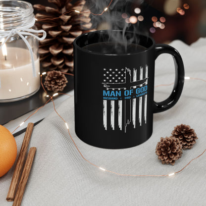 Patriotic Christian Coffee Mug, Patriotic American Flag Man Of God Coffee Cup, Religious Gift, Christian Tea Mug, Veteran Military Patriotic Gift, - Victory Thru Vision 