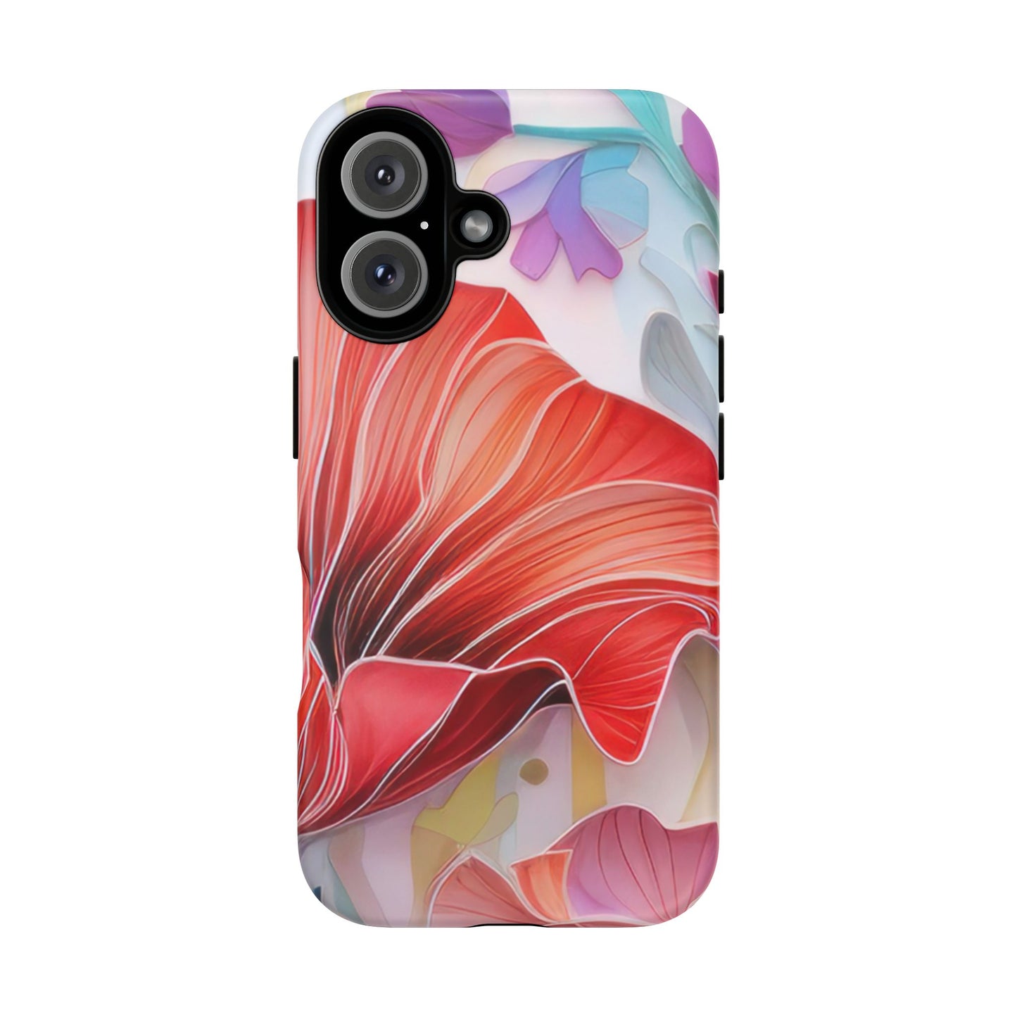 Purple Lily Tough Phone Case – Durable Floral Protective Cover for iPhone & Android