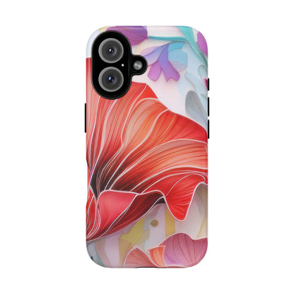 Purple Lily Tough Phone Case – Durable Floral Protective Cover for iPhone & Android