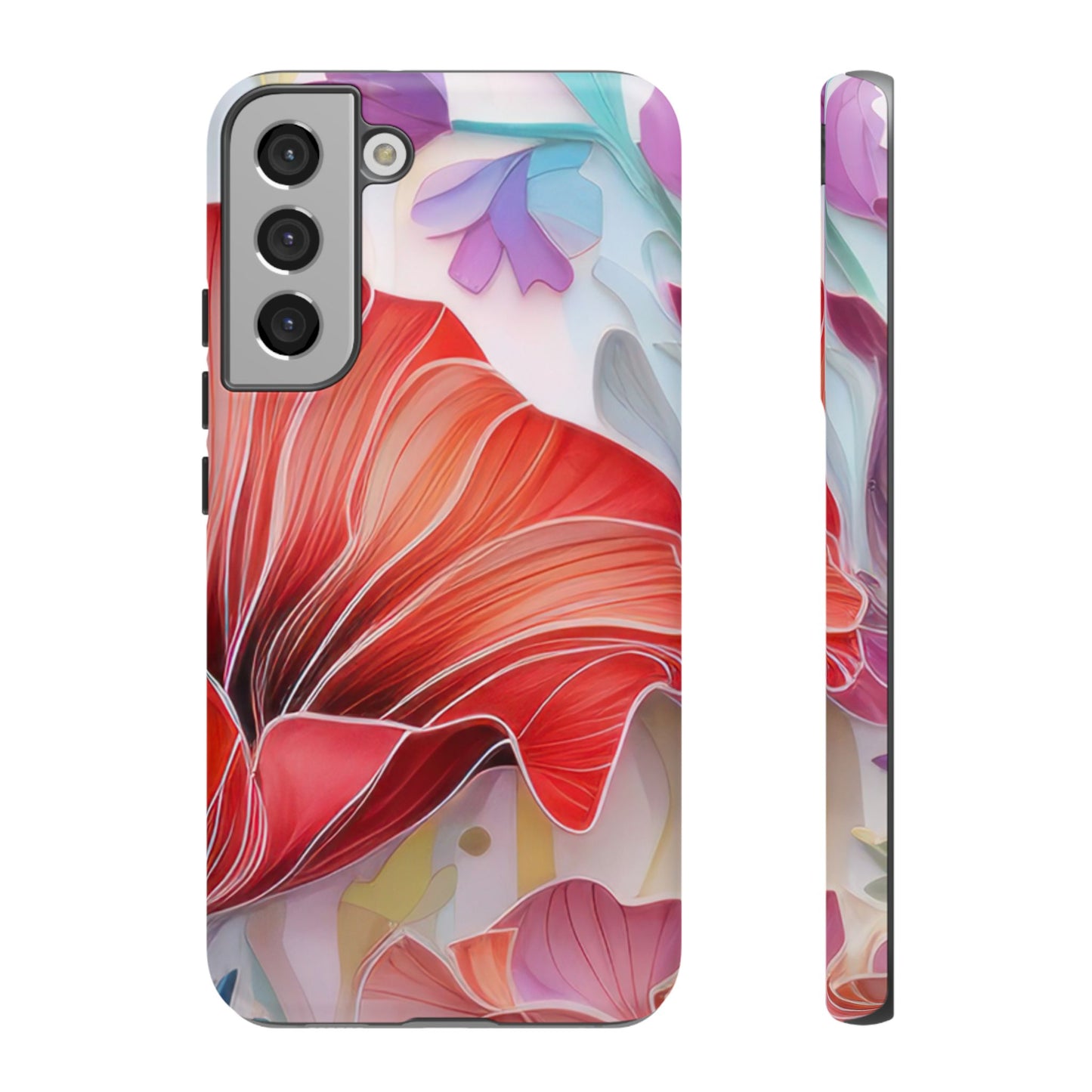 Purple Lily Tough Phone Case – Durable Floral Protective Cover for iPhone & Android