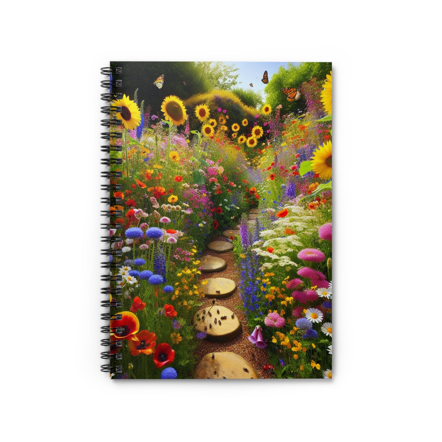 Wildflower Garden Notebook, Floral Journal, Botanical Notepad, Nature Lover Gift, Lined Paper Notebook, Gardening - Victory Thru Vision 
