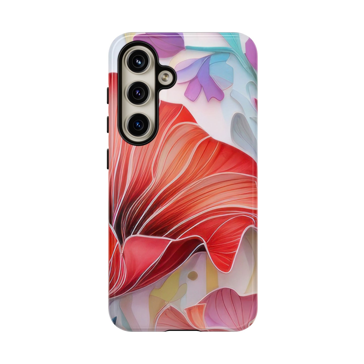 Purple Lily Tough Phone Case – Durable Floral Protective Cover for iPhone & Android