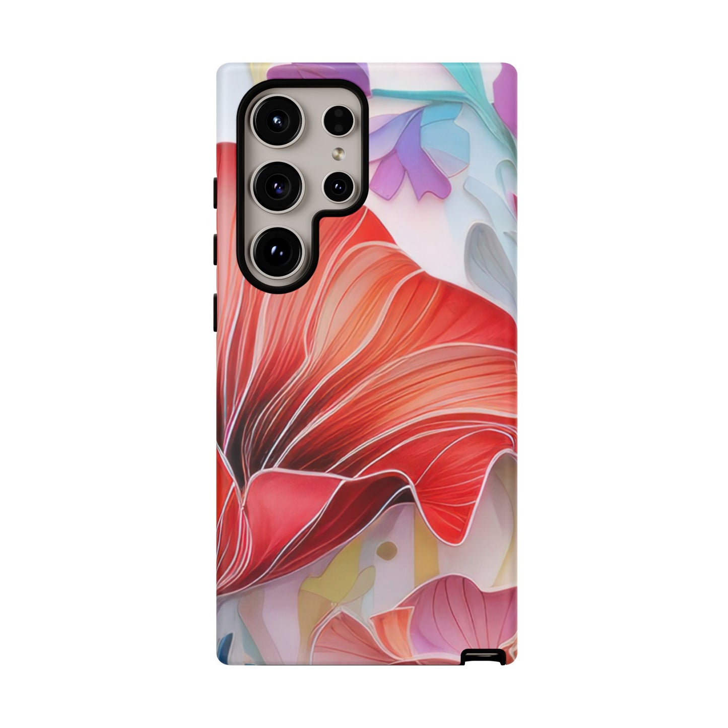 Purple Lily Tough Phone Case – Durable Floral Protective Cover for iPhone & Android