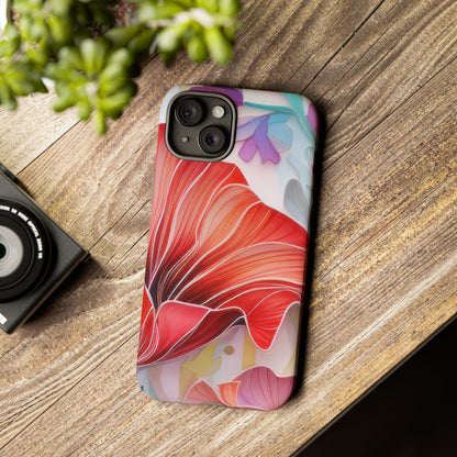 Purple Lily Tough Phone Case – Durable Floral Protective Cover for iPhone & Android