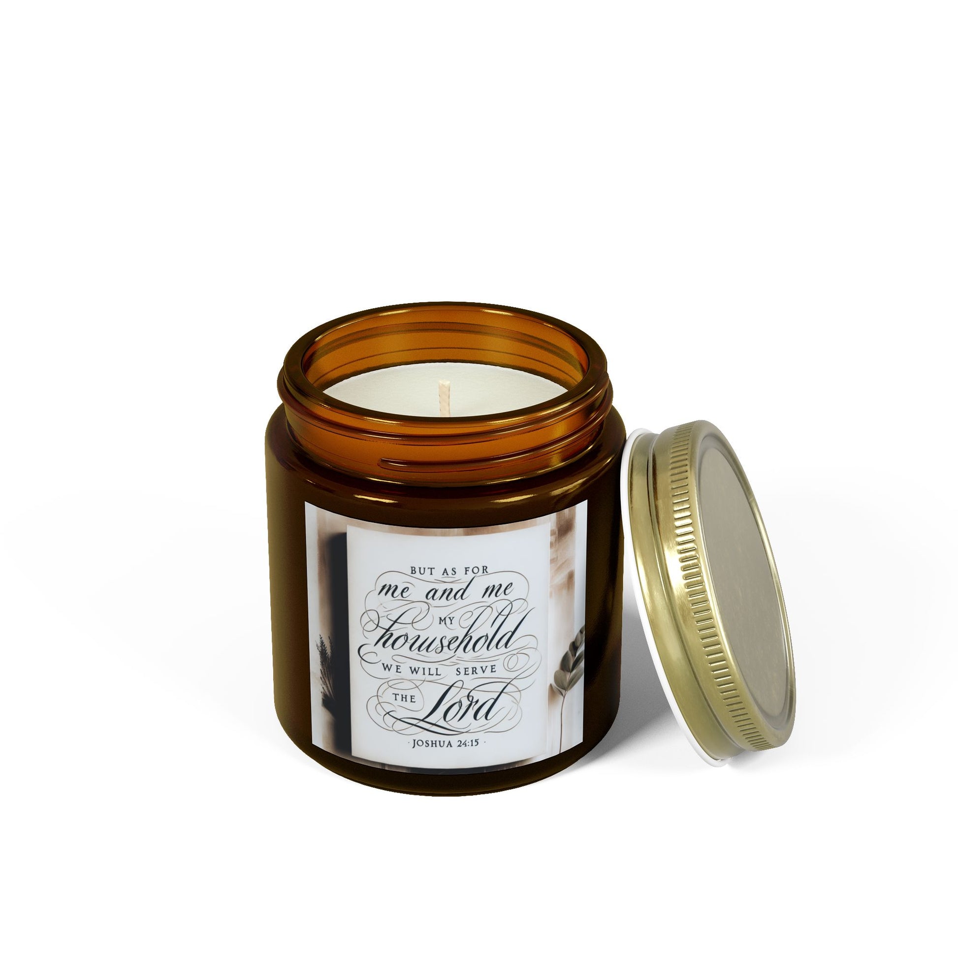 But As For Me and My House We Will Serve The Lord Scented Candles, Inspirational Quote Candle, Christian Home Decor, Religious Gift, John 24:15 Bible Verse Candle, Religious Candle - Victory Thru Vision 