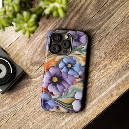Tough Cases, Cosmos Flower Phone Cover, Floral Phone Case, Protective Phone Shell, Botanical Phone Skin, Flower Pattern