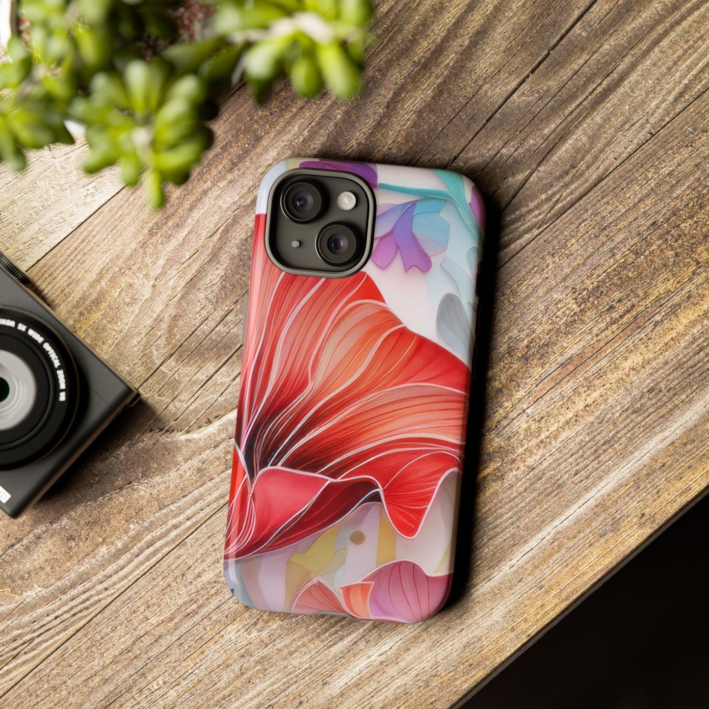 Purple Lily Tough Phone Case – Durable Floral Protective Cover for iPhone & Android