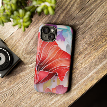 Purple Lily Tough Phone Case – Durable Floral Protective Cover for iPhone & Android
